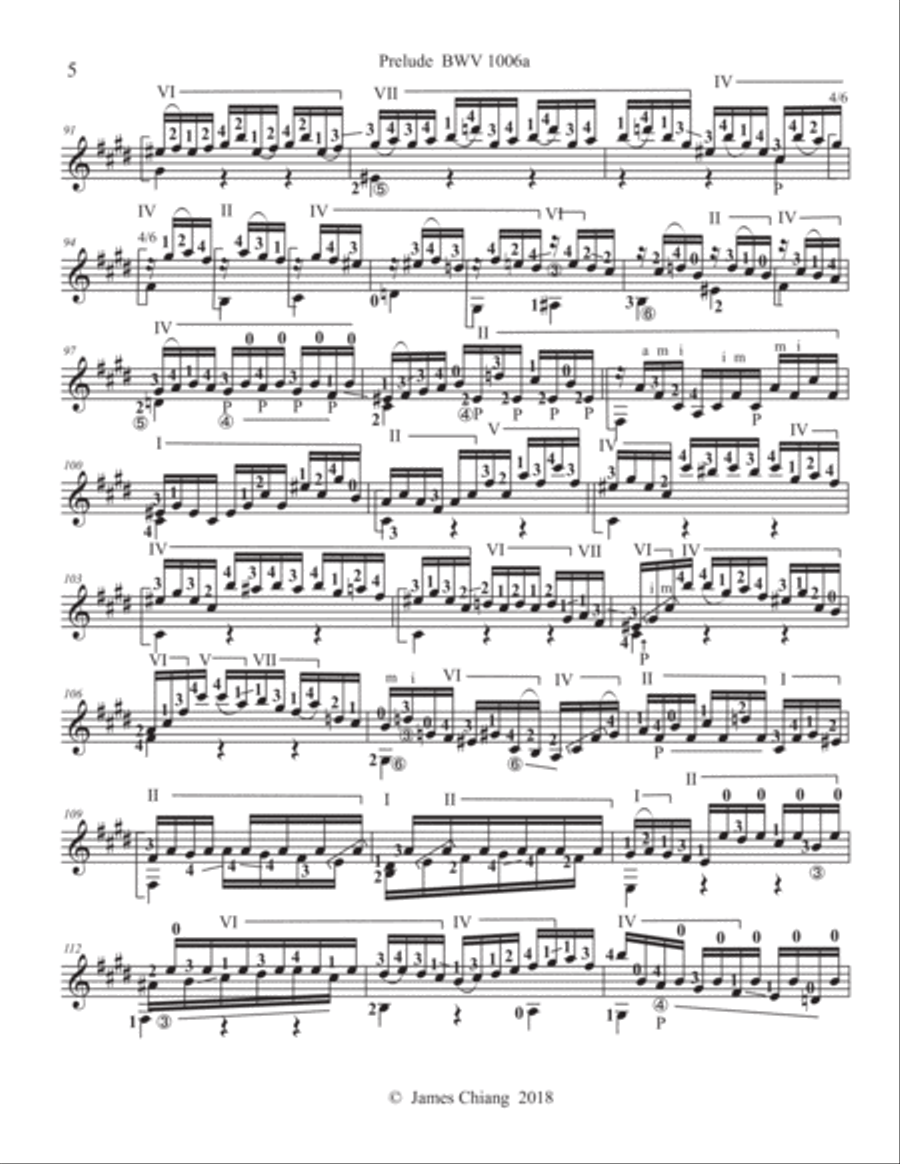 Bach - Lute Suite in E (BWV 1006a) for Classical Guitar Lute scores gallery preview page 5