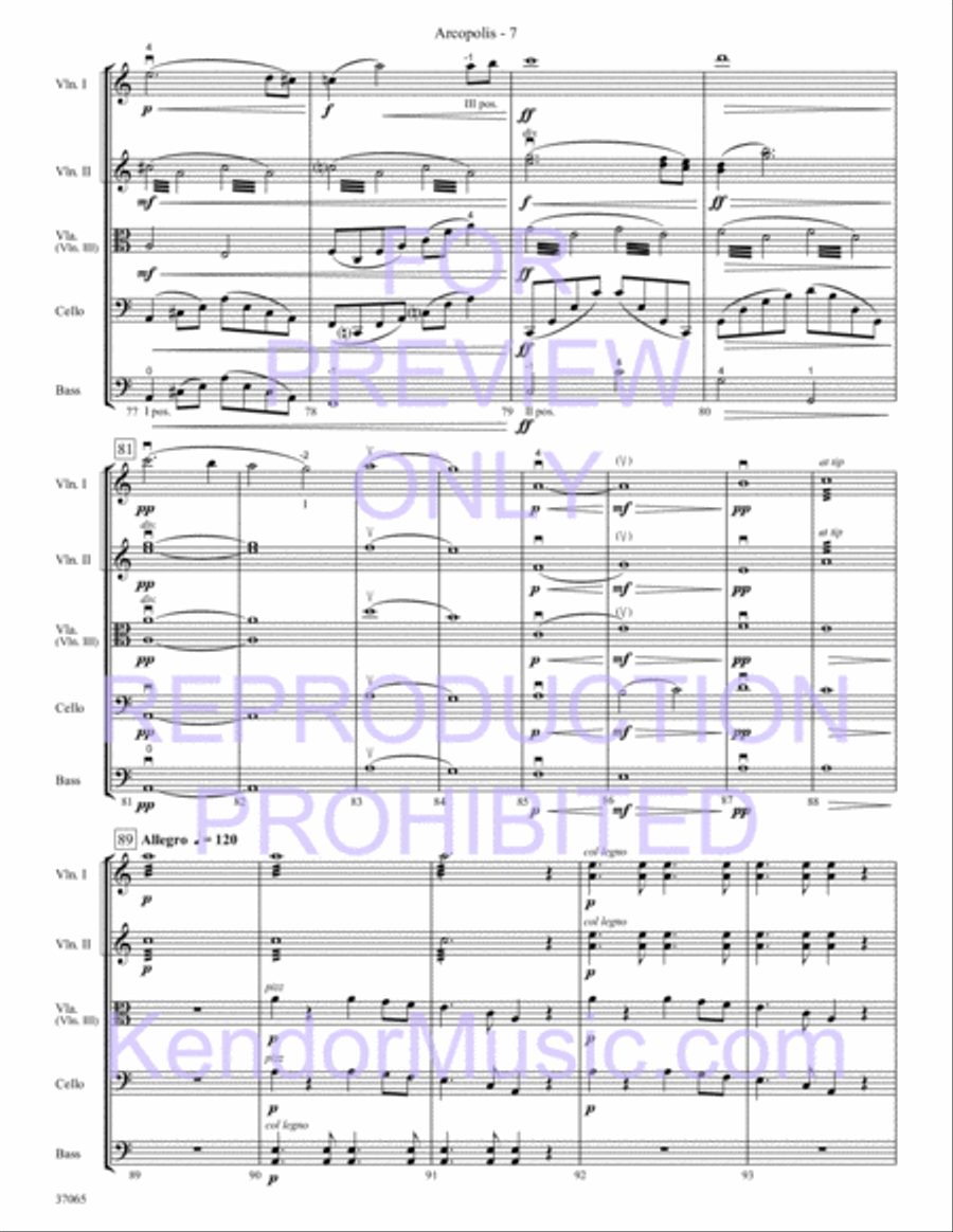 Arcopolis (City Of Bows) String Orchestra scores gallery preview page 9