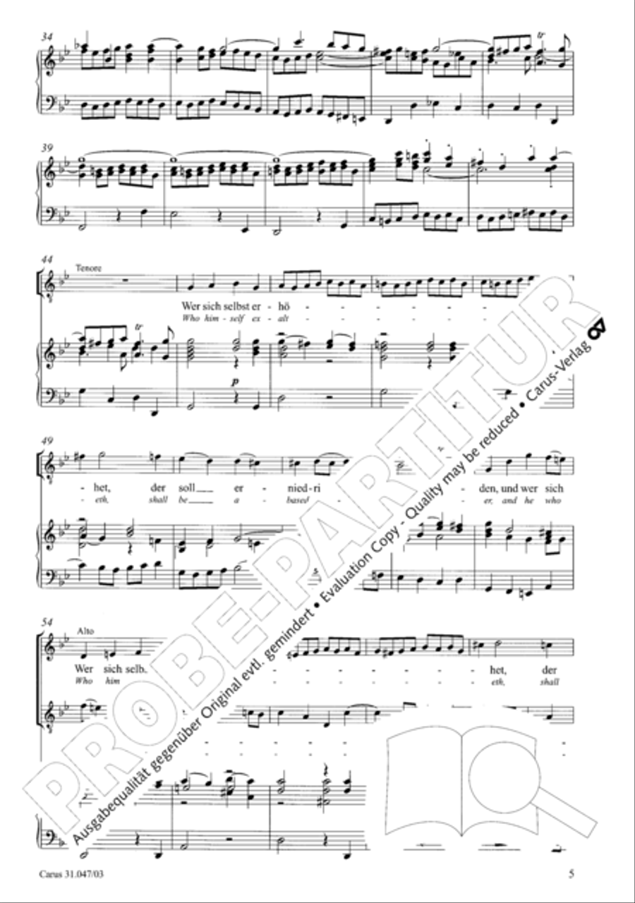 Who himself exalteth shall be abased again (Wer sich selbst erhohet, der soll erniedriget werden) 4-Part scores gallery preview page 6