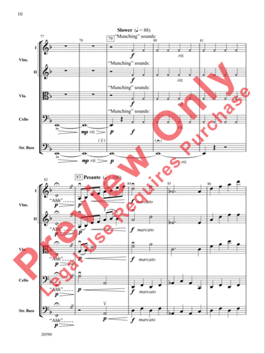 Curse of the Rosin Eating Zombies from Outer Space String Orchestra scores gallery preview page 11