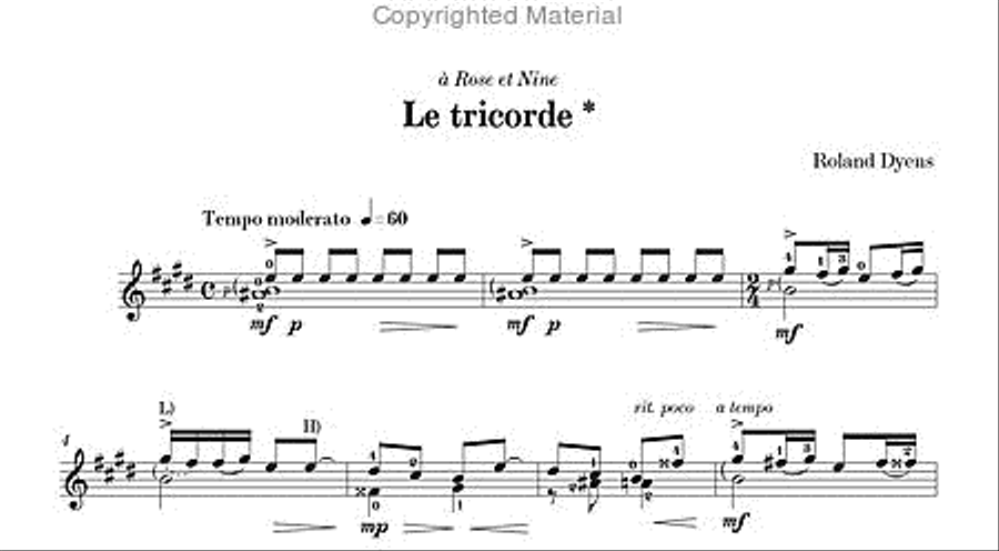 Les 100 de Roland Dyens - Le tricorde Classical Guitar scores gallery preview page 2