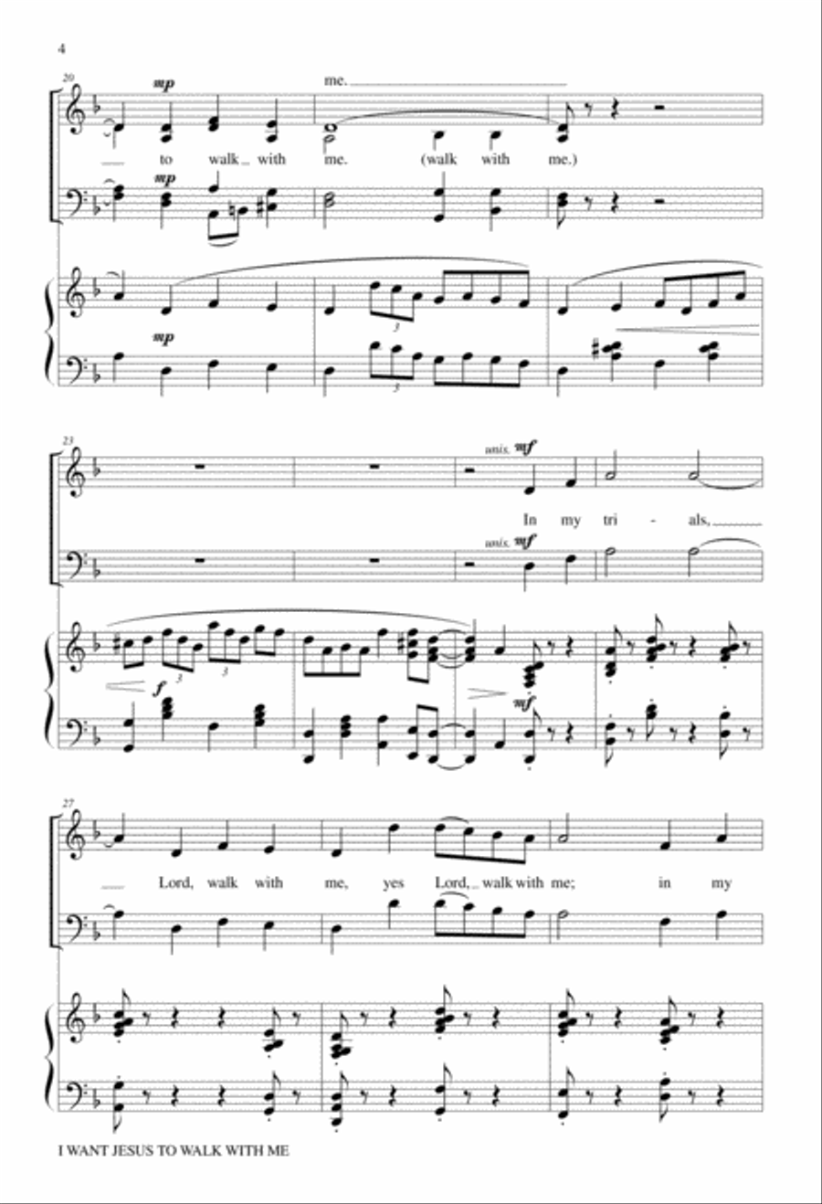 I Want Jesus to Walk with Me 4-Part scores gallery preview page 4