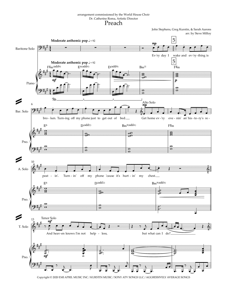 Preach Preach 4-Part scores gallery preview page 1