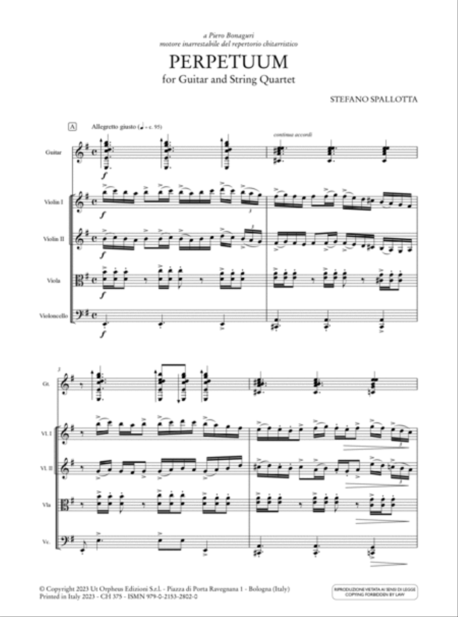 Perpetuum for Guitar and String Quartet (2022) Cello scores gallery preview page 2
