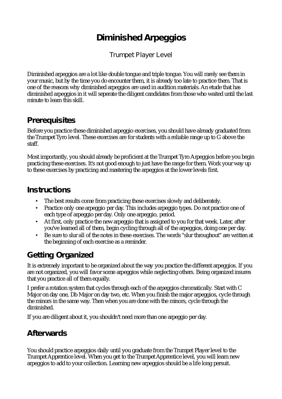 Trumpet Player Diminished Arpeggios by Eddie Lewis Trumpet Solo scores gallery preview page 2