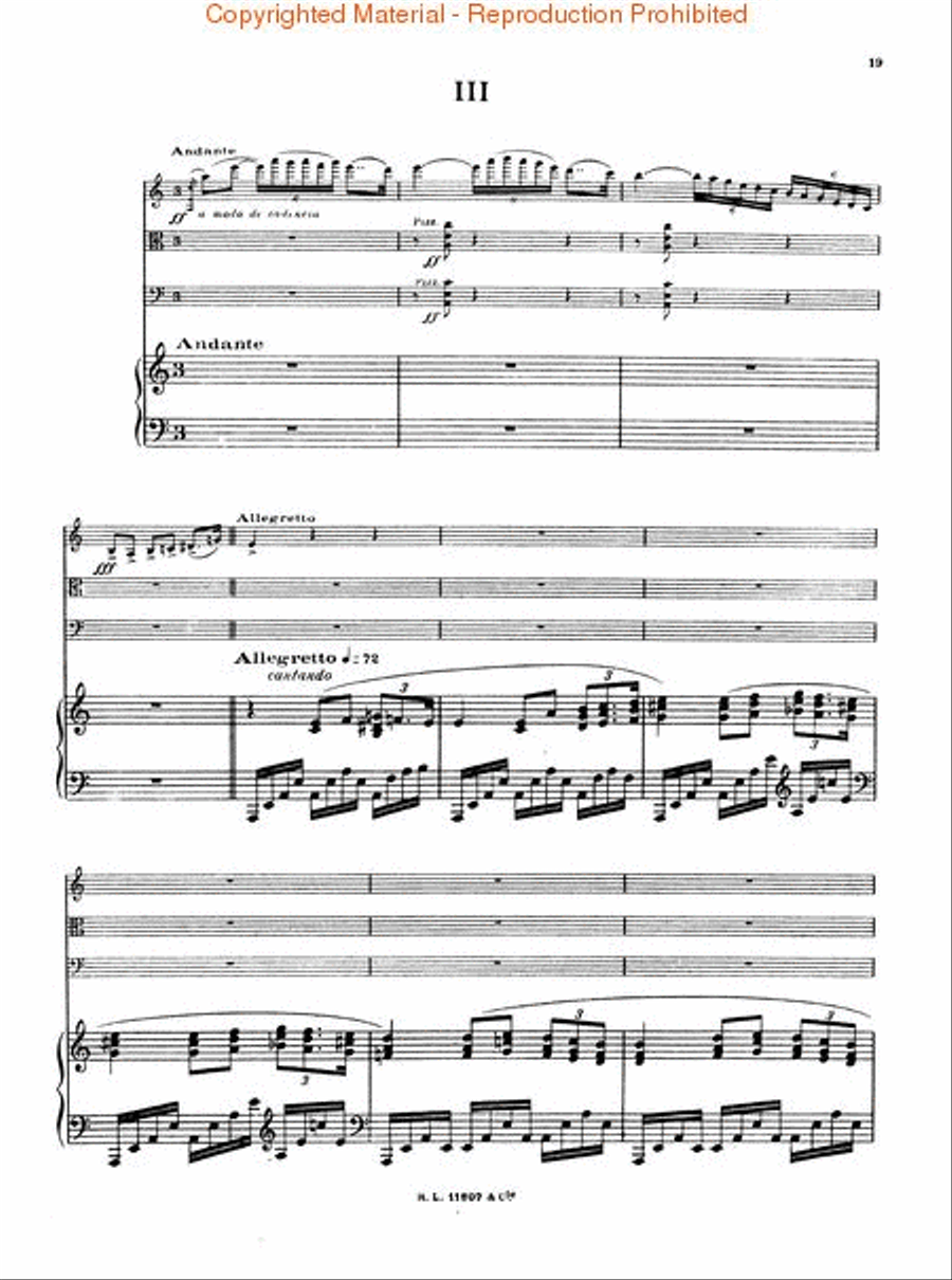 Piano Quartet in A Minor, Op. 67 Piano Quartet scores gallery preview page 3