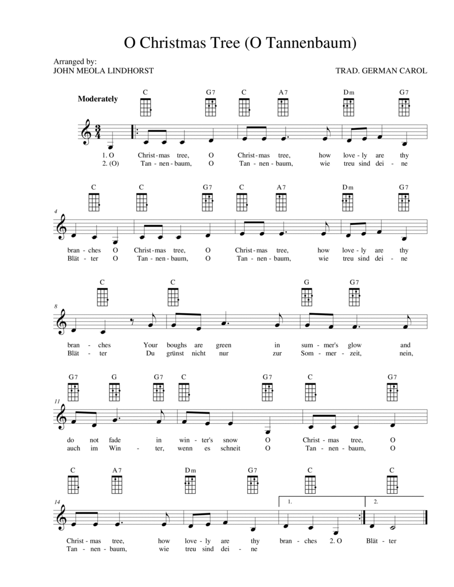 O Christmas Tree (O Tannenbaum) Ukulele scores gallery preview page 1