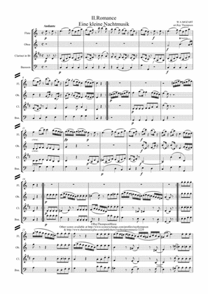 Book cover for Mozart: Serenade No.13 in G "Eine Kleine Nachtmusik" K525 Mvt.II Romance - wind quartet