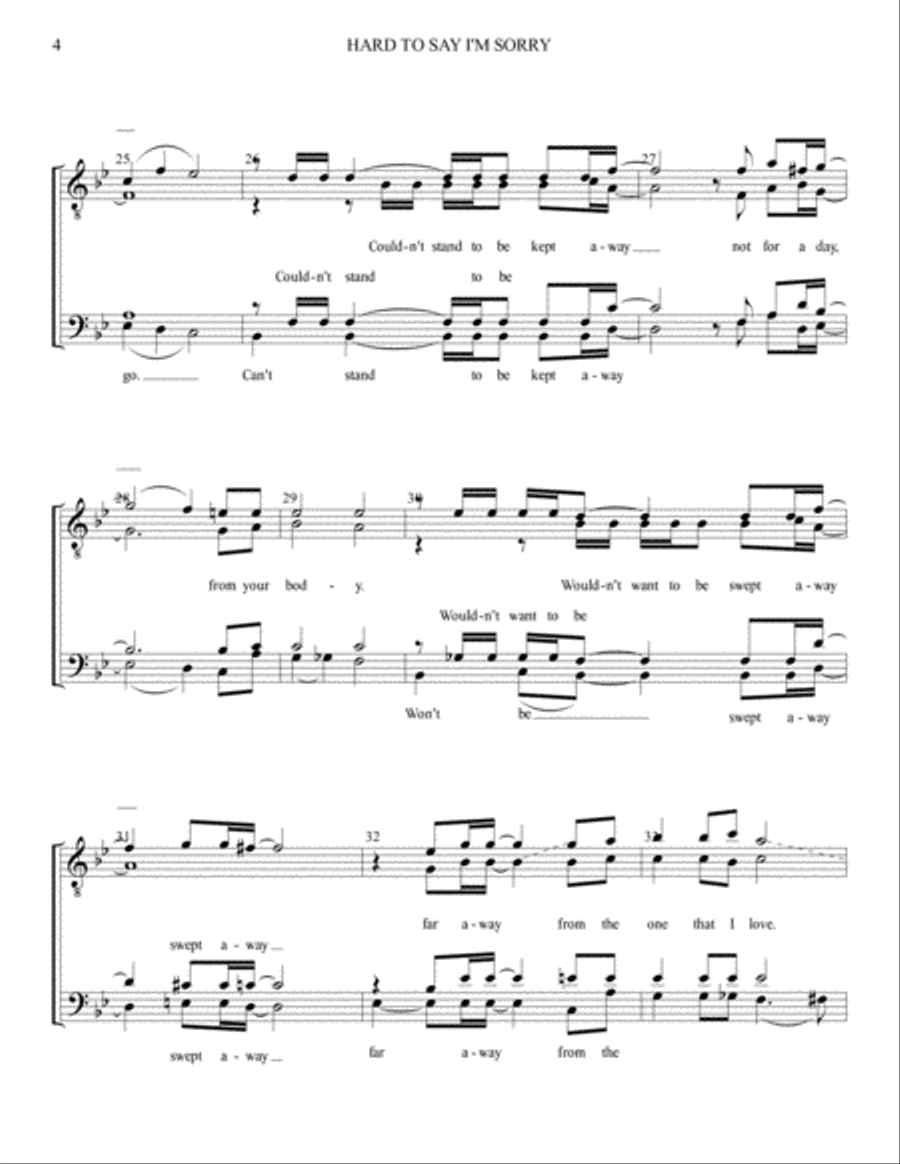 Hard To Say I'm Sorry TTBB scores gallery preview page 4