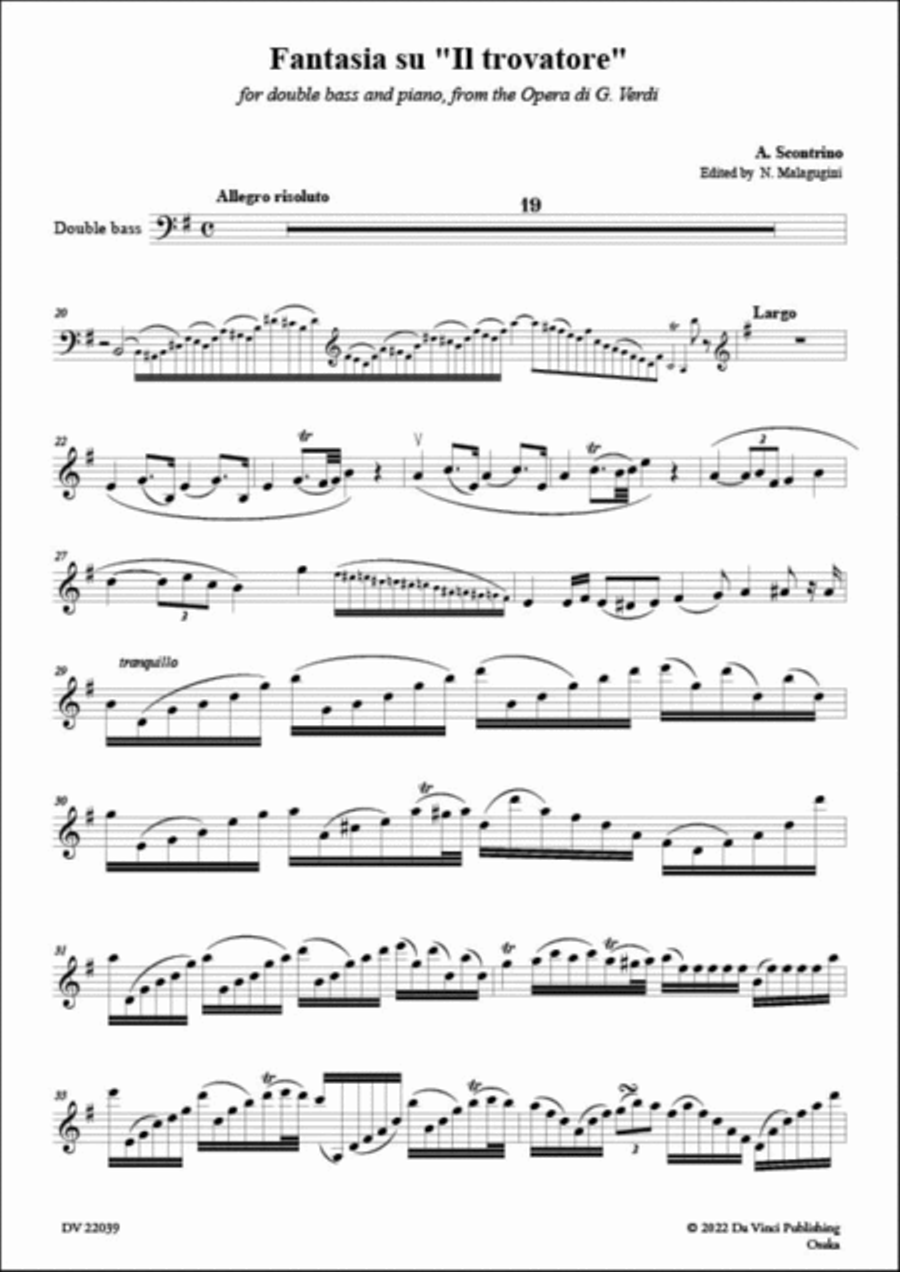 Fantasia su 'Il Trovatore' di G. Verdi Double Bass scores gallery preview page 2