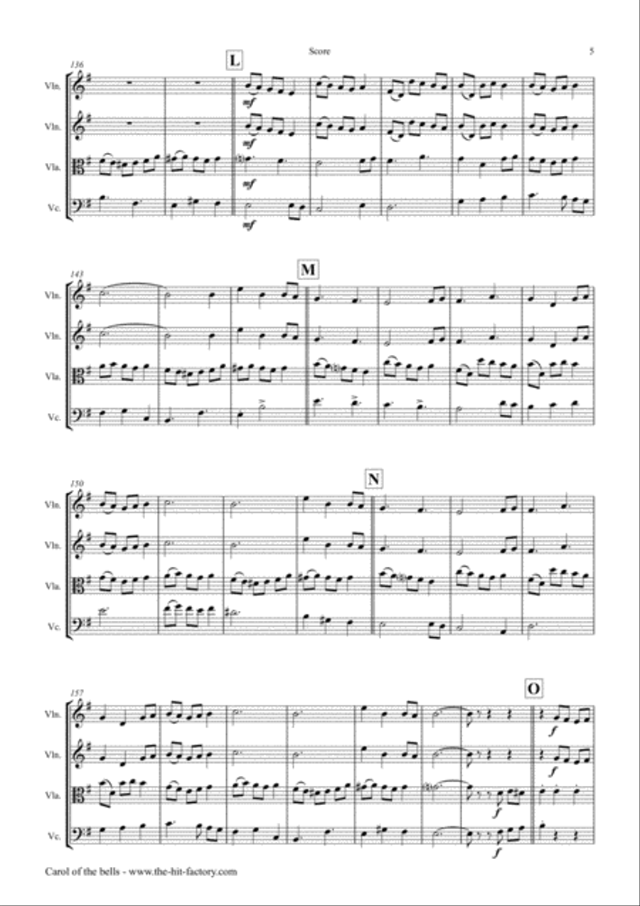Carol of the Bells - Pentatonix style - String Trio String Trio scores gallery preview page 5
