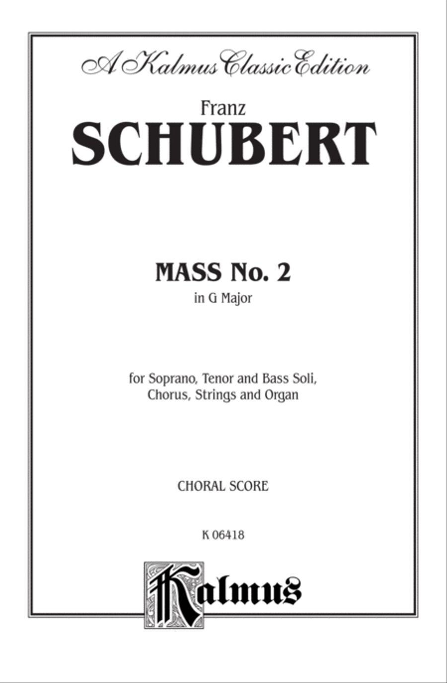Mass No. 2 in G Major 4-Part scores gallery preview page 2