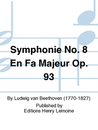 Book cover for Symphonie No. 8 en Fa maj. Op. 93