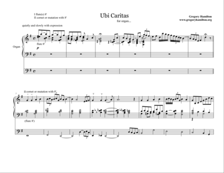 Ubi Caritas for Organ Organ Solo scores gallery preview page 1
