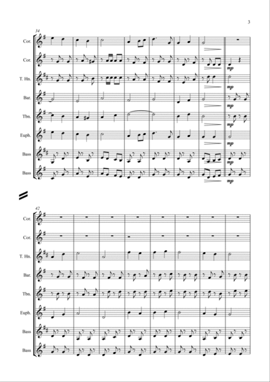 Hark! A brass band is messing around with some Christmas Carols Brass Band scores gallery preview page 3