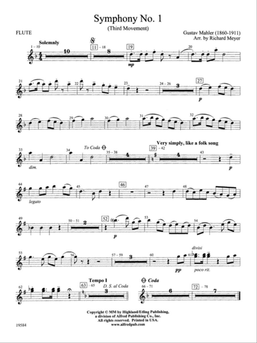 Symphony No. 1, 3rd Movement: Flute