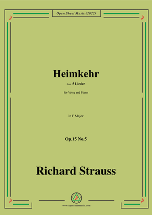 Book cover for Richard Strauss-Heimkehr,in F Major