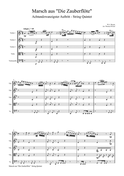 The Magic Flute March - Mozart - String Quintet