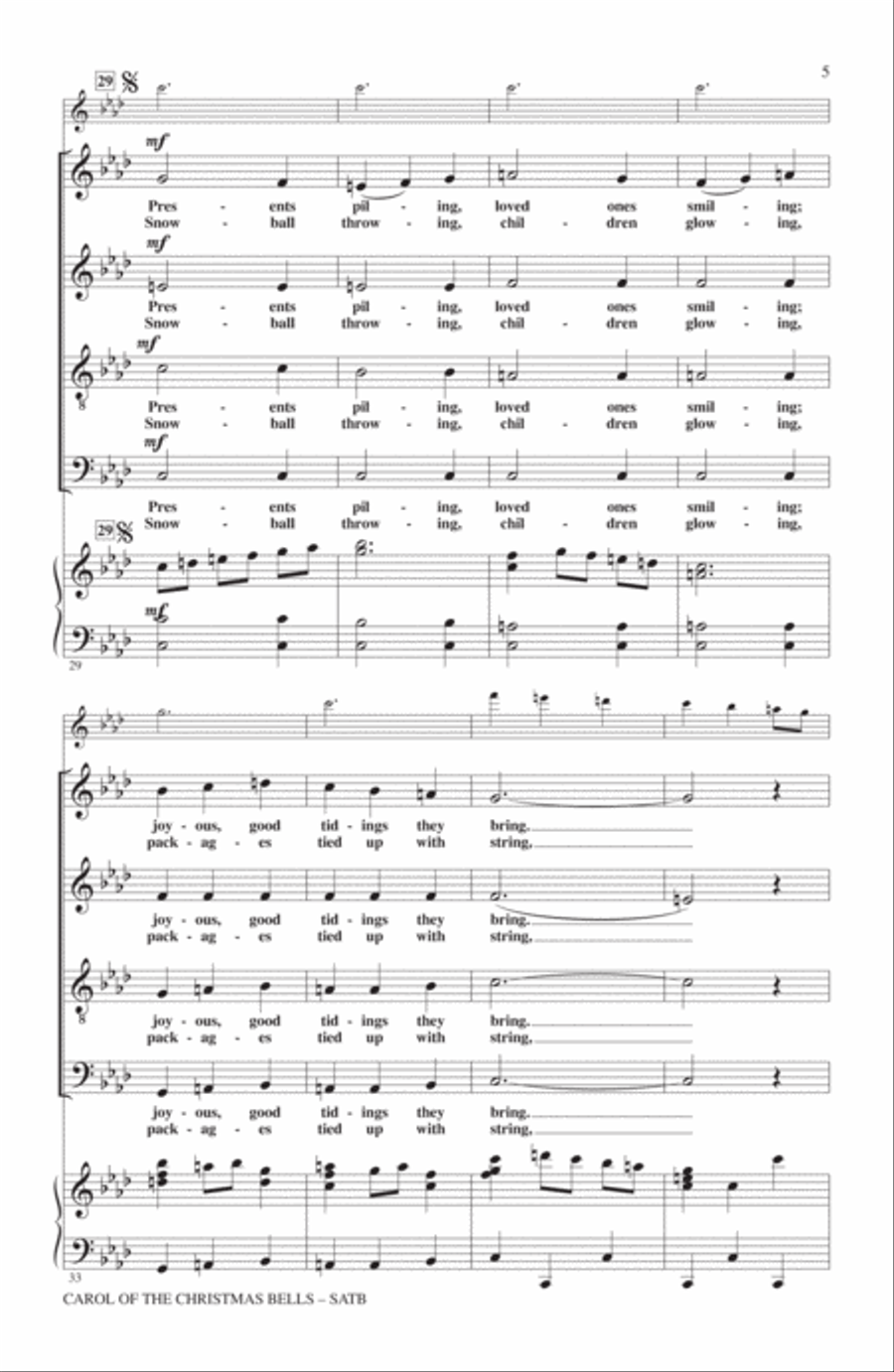 Carol Of The Christmas Bells 4-Part scores gallery preview page 4
