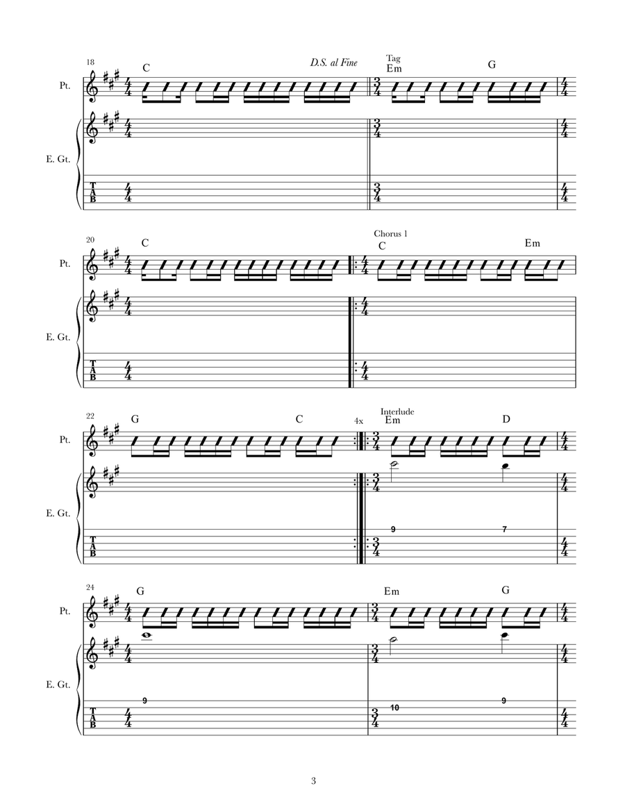 Meet Me In The Woods Guitar Tablature scores gallery preview page 3