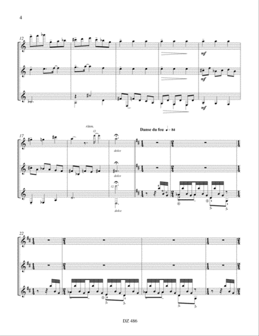 Vent arracheur d'âme, tu as choisi la nuit Guitar Ensemble scores gallery preview page 4