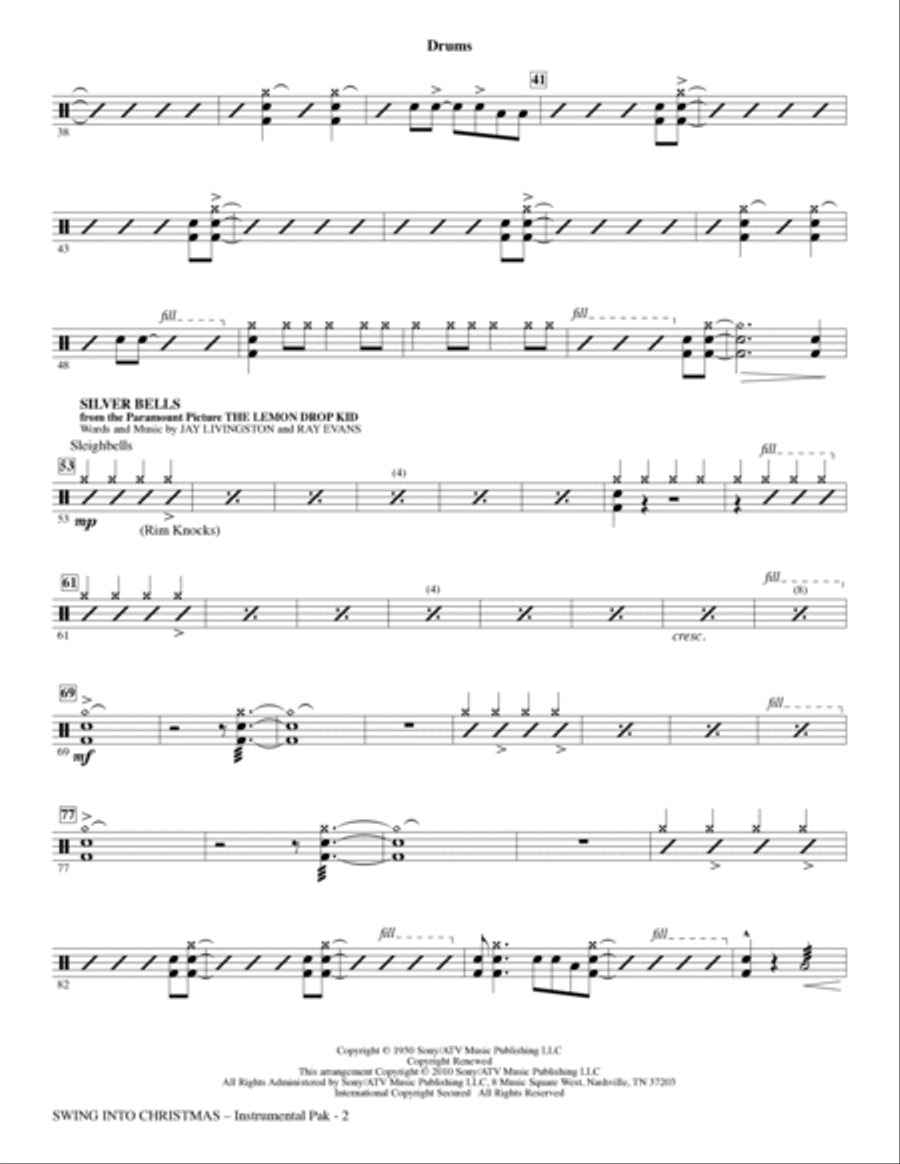 Swing Into Christmas (Medley) - Drums Choir scores gallery preview page 2