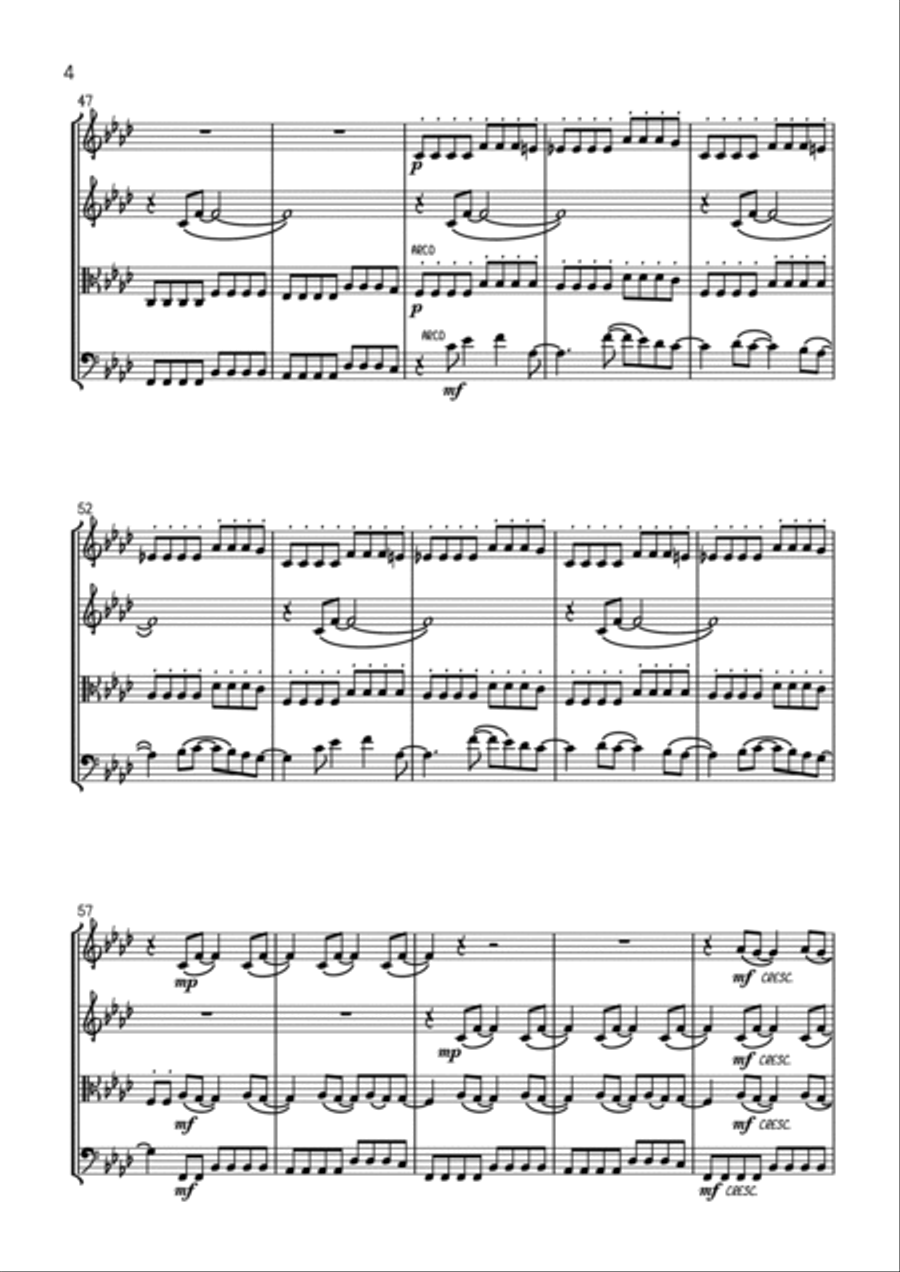 Smells Like Teen Spirit String Quartet scores gallery preview page 4