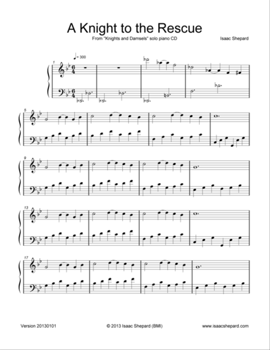 A Knight to the Rescue Piano Solo scores gallery preview page 1