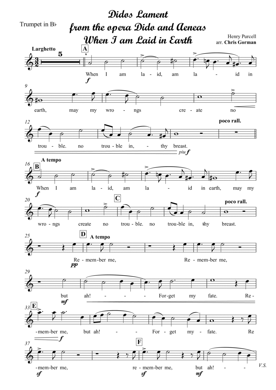When I am Laid in Earth (Dido's Lament) Brass Band scores gallery preview page 1