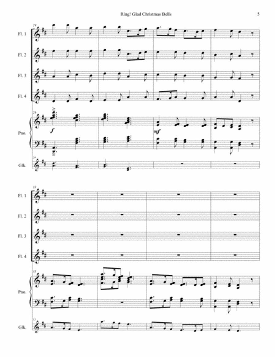 Ring Glad Christmas Bells - Flute Quartet Small Ensemble scores gallery preview page 6