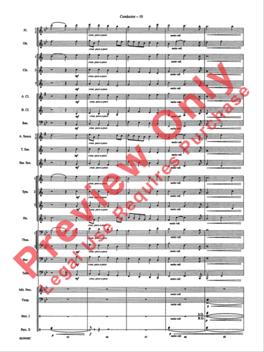 Fanfare and Processional on an Old English Carol Concert Band scores gallery preview page 12