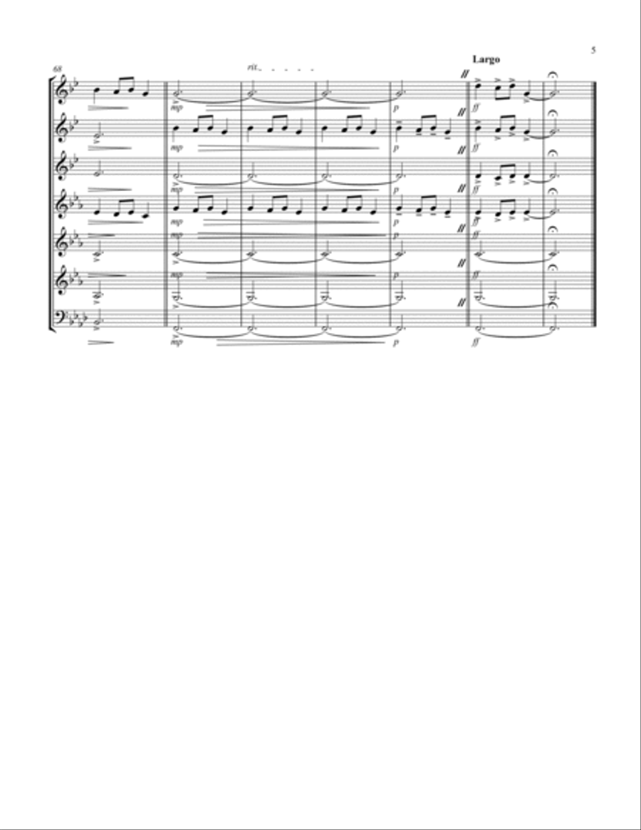 Carol of the Bells (F min) (Brass Septet - 3 Trp, 3 Hrn, 1 Trb) Brass Ensemble scores gallery preview page 5