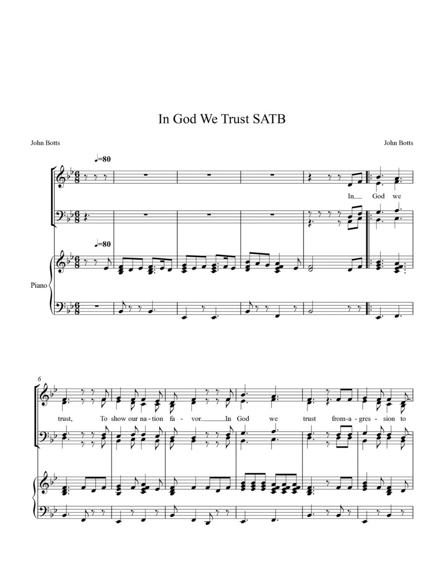 In God We Trust In God We Trust 4-Part scores gallery preview page 1