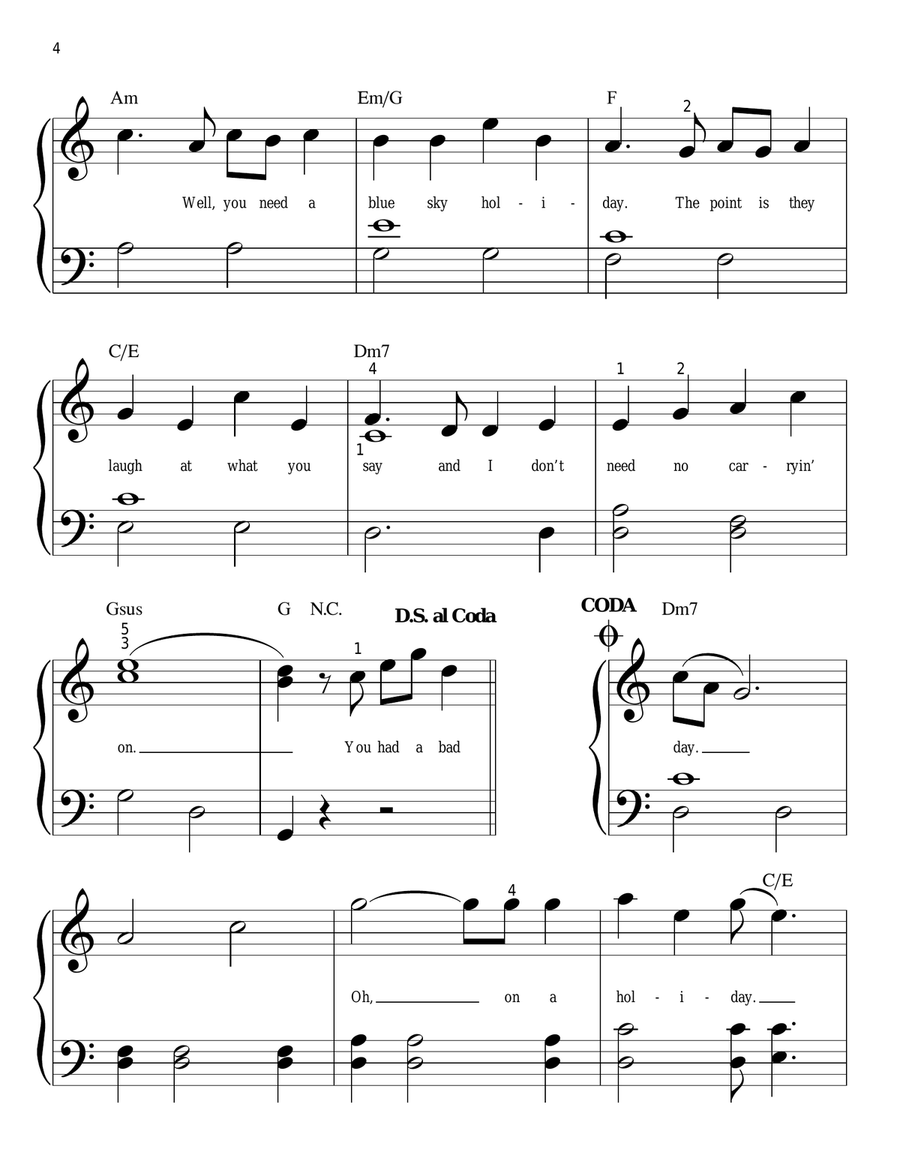 Bad Day Easy Piano scores gallery preview page 4