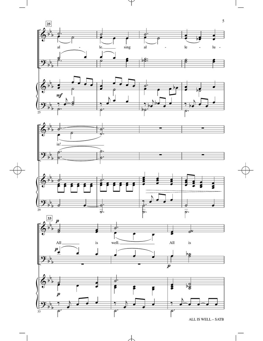 All Is Well (arr. Michael Barrett) 4-Part scores gallery preview page 3
