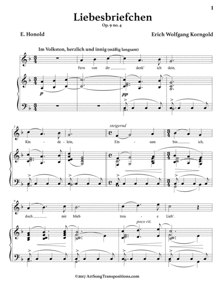 Liebesbriefchen, Op. 9 no. 4 (F major)