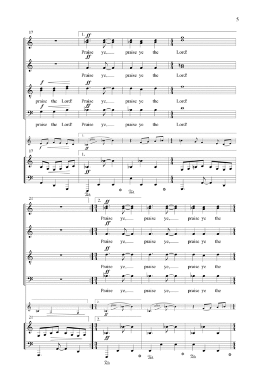 Psalm 150 4-Part scores gallery preview page 3