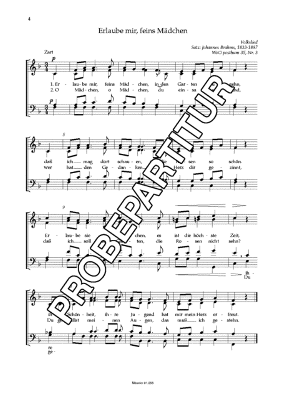 Des Abends / Erlaube mir / Abschied vom Walde 4-Part scores gallery preview page 5