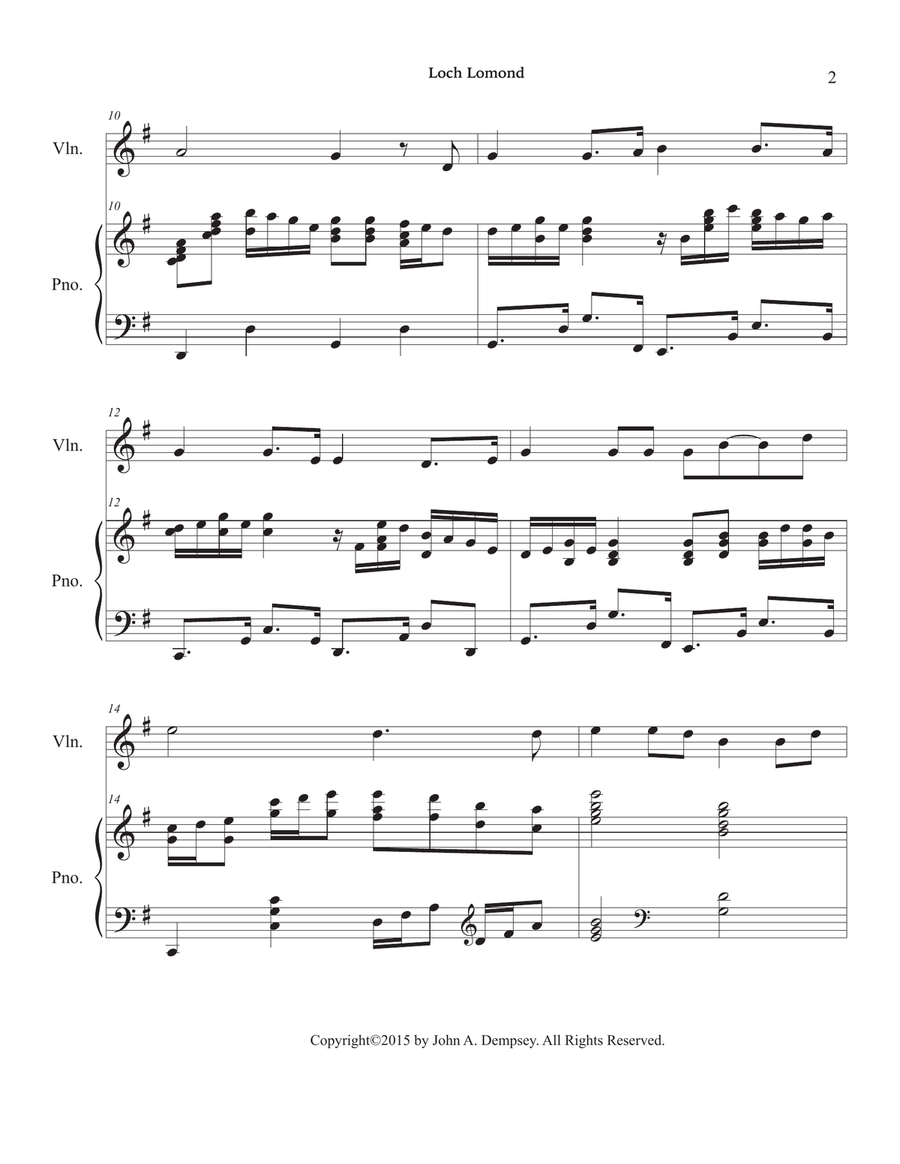 Loch Lomond (Violin and Piano) Violin Solo scores gallery preview page 6