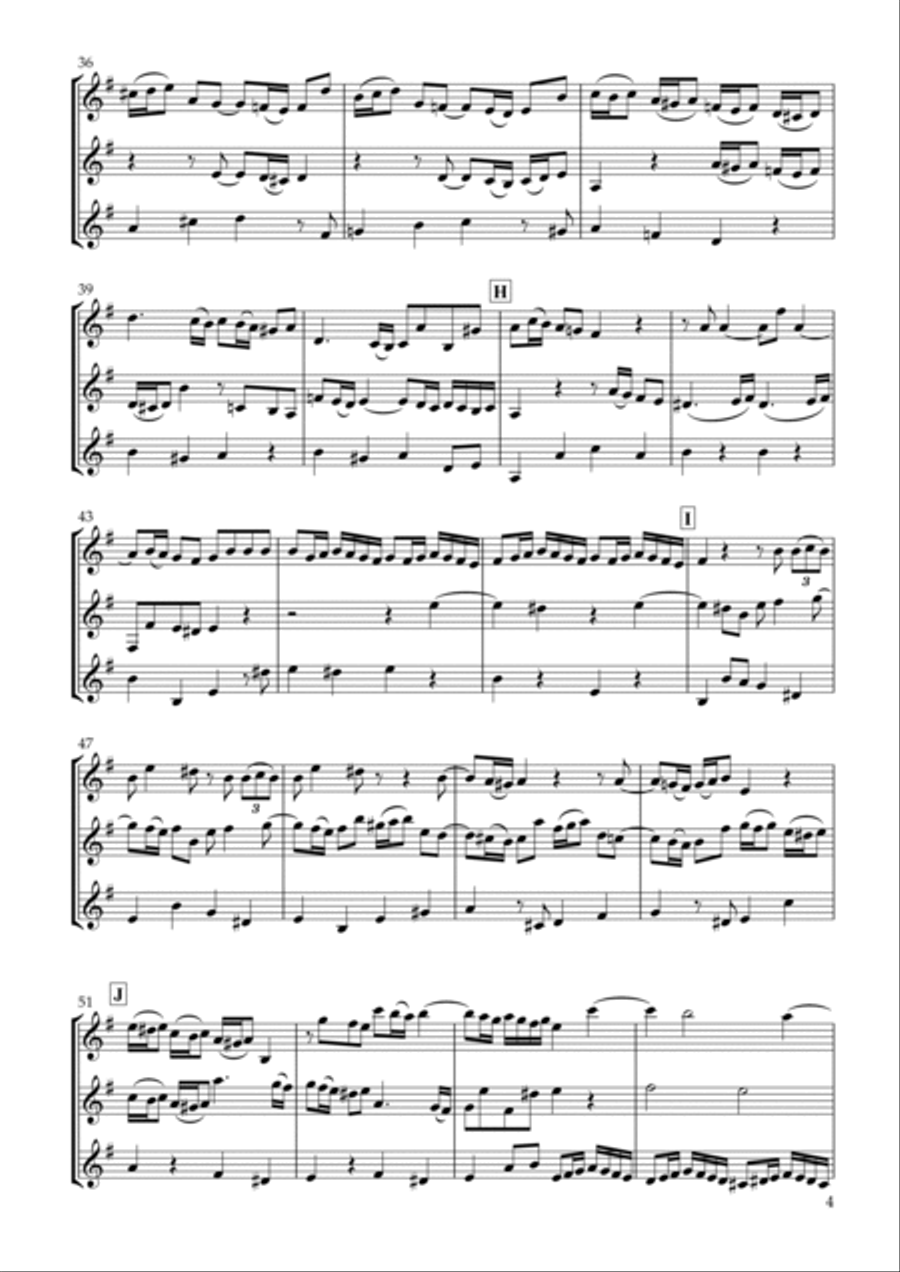 Trio Sonata in D Minor for Clarinet Trio Essercizii musici TWV42:d4 Clarinet Trio scores gallery preview page 4