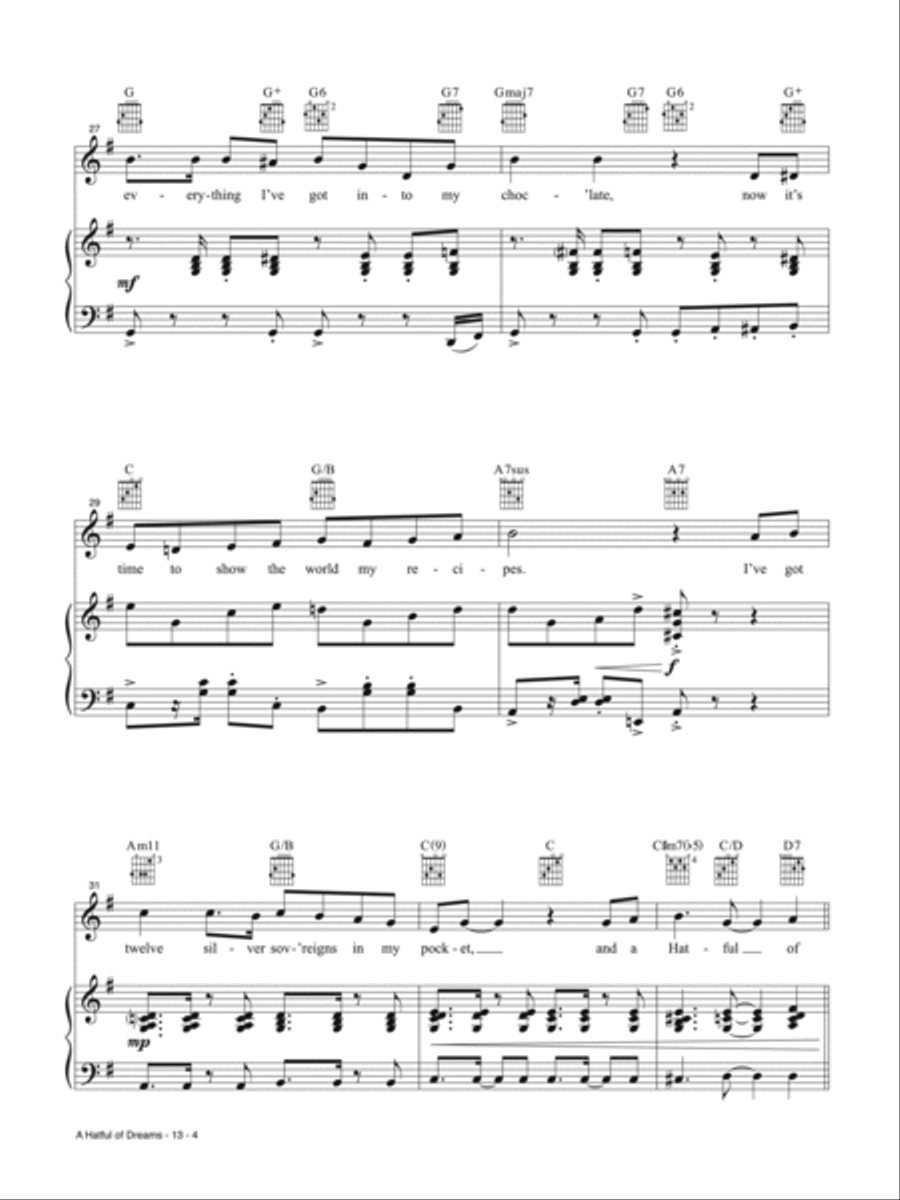 A Hatful of Dreams (from Wonka) Piano, Vocal, Guitar scores gallery preview page 4
