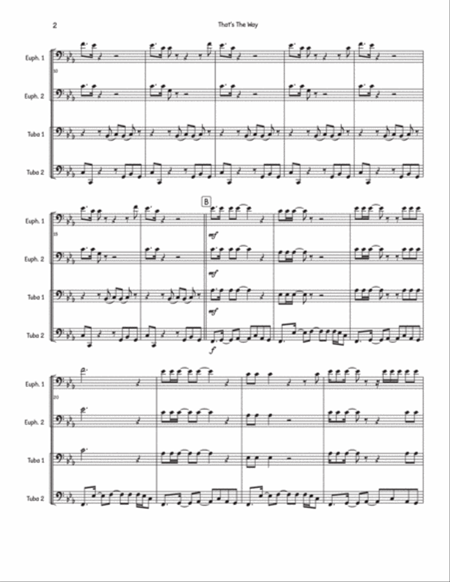 That's The Way (I Like It) Brass Quartet scores gallery preview page 2