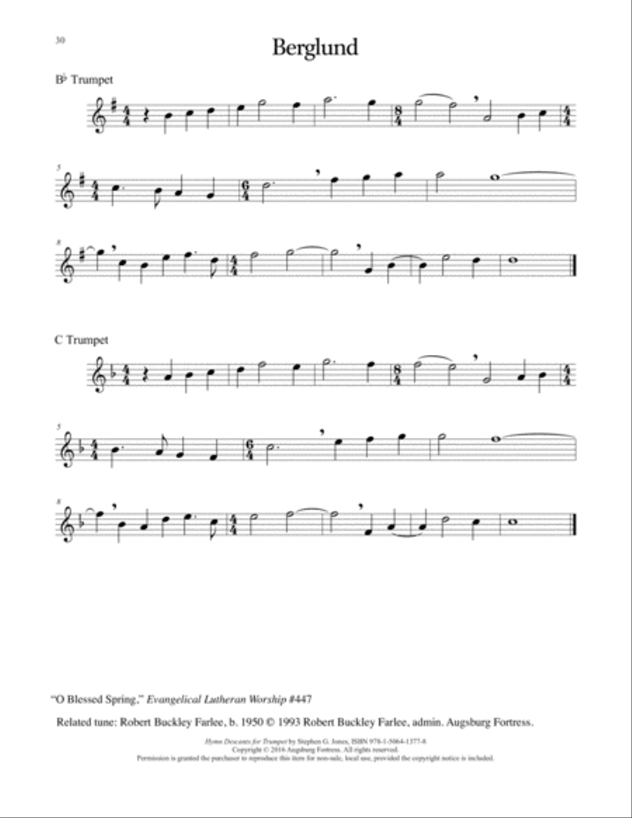 Hymn Descants for Trumpet C Trumpet scores gallery preview page 31