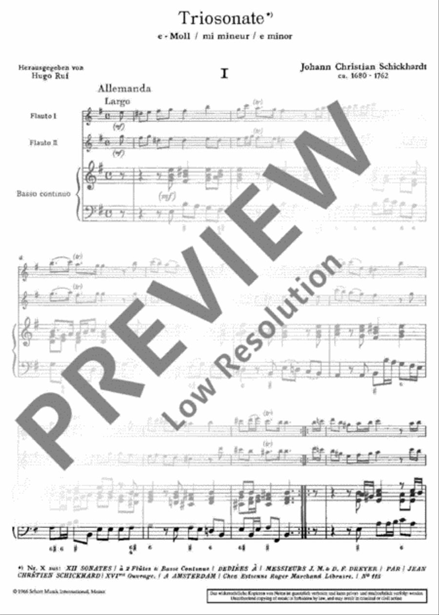 Trio Sonata E minor Alto Recorder scores gallery preview page 3