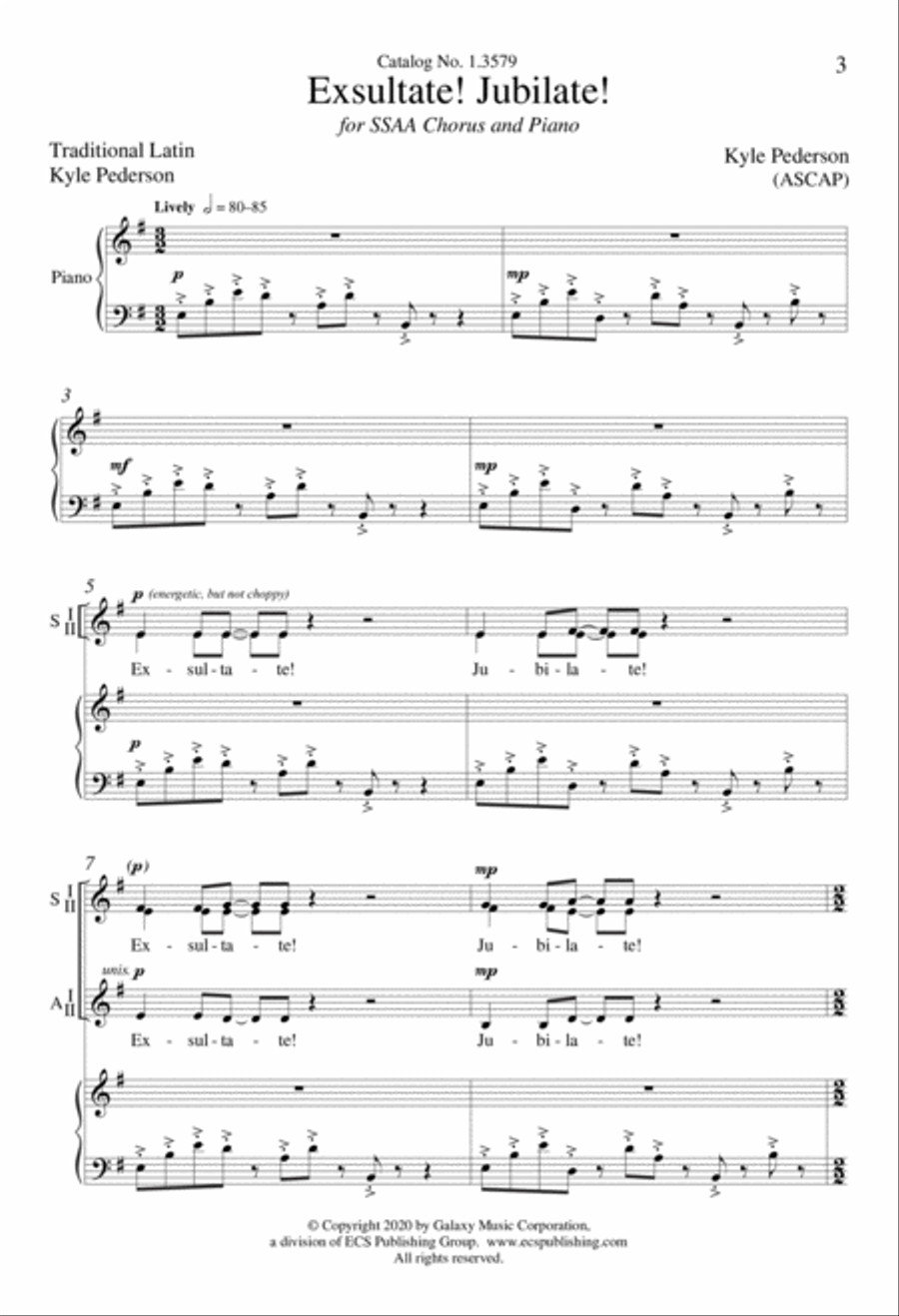 Exsultate! Jubilate! SSAA scores gallery preview page 3