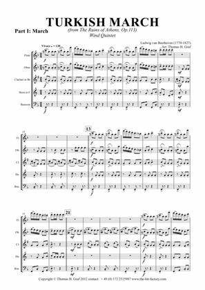 Turkish March & Laendler - Beethoven - Wind Quintet