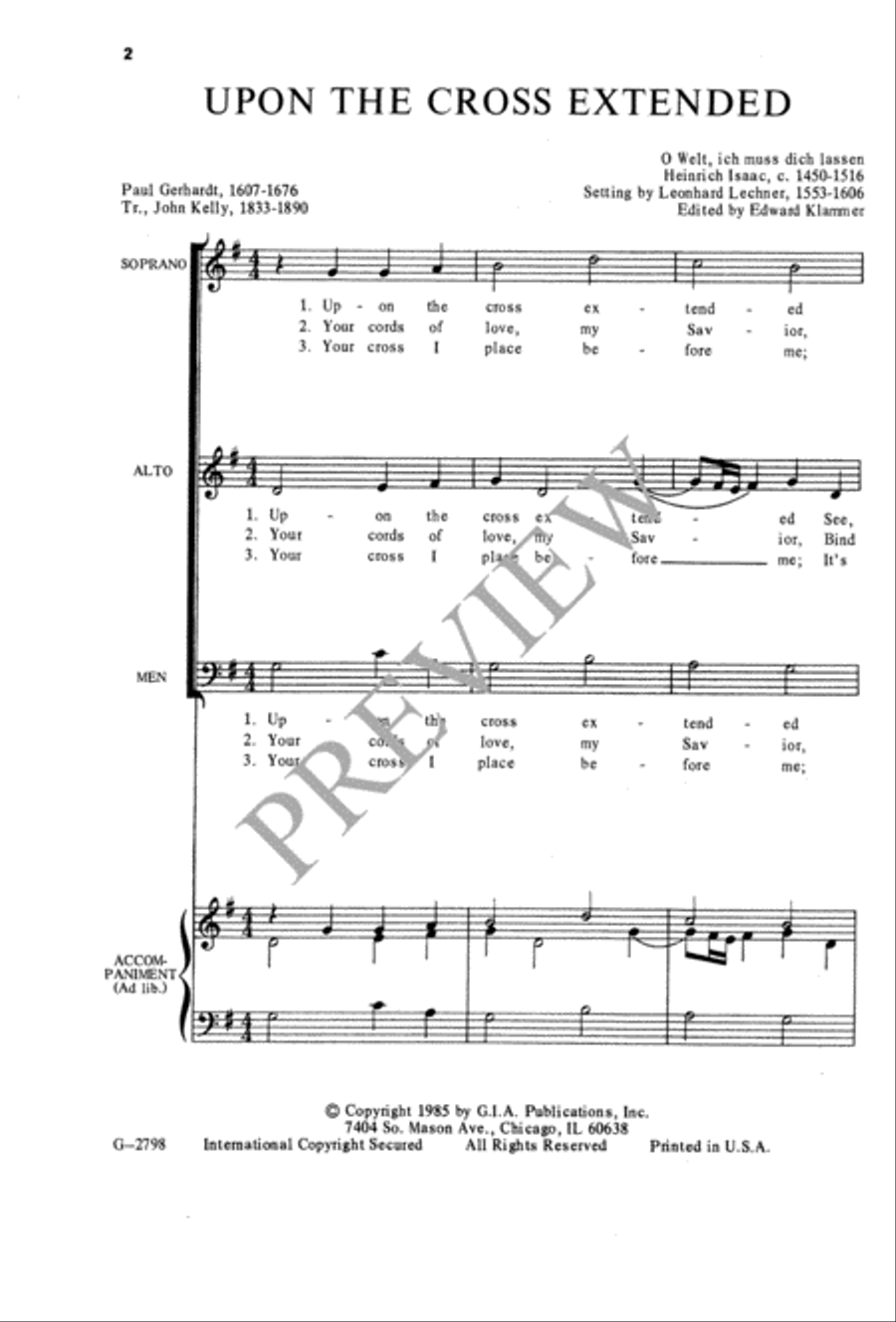 Upon the Cross Extended 3-Part scores gallery preview page 3