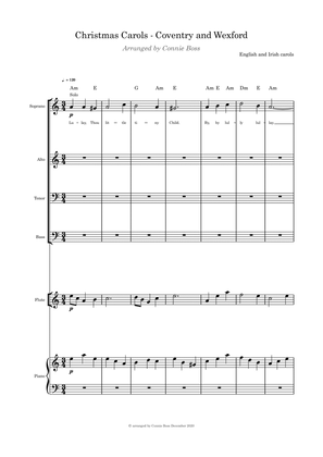 Christmas Carols - Coventry and Wexford - SATB flute/violin/cello and Piano parts included