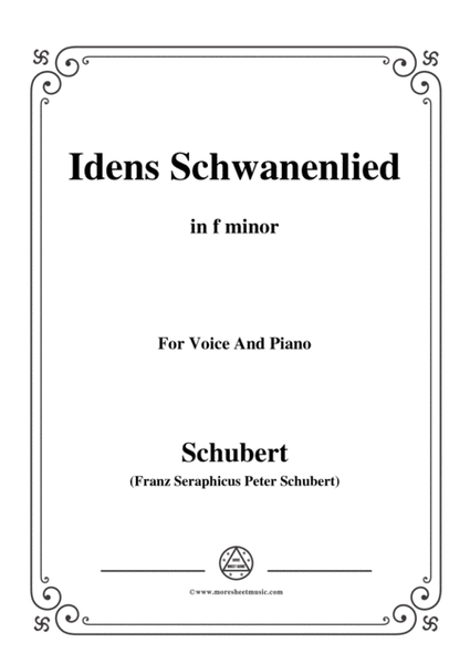 Schubert-Idens Schwanenlied,in f minor,for Voice&Piano image number null