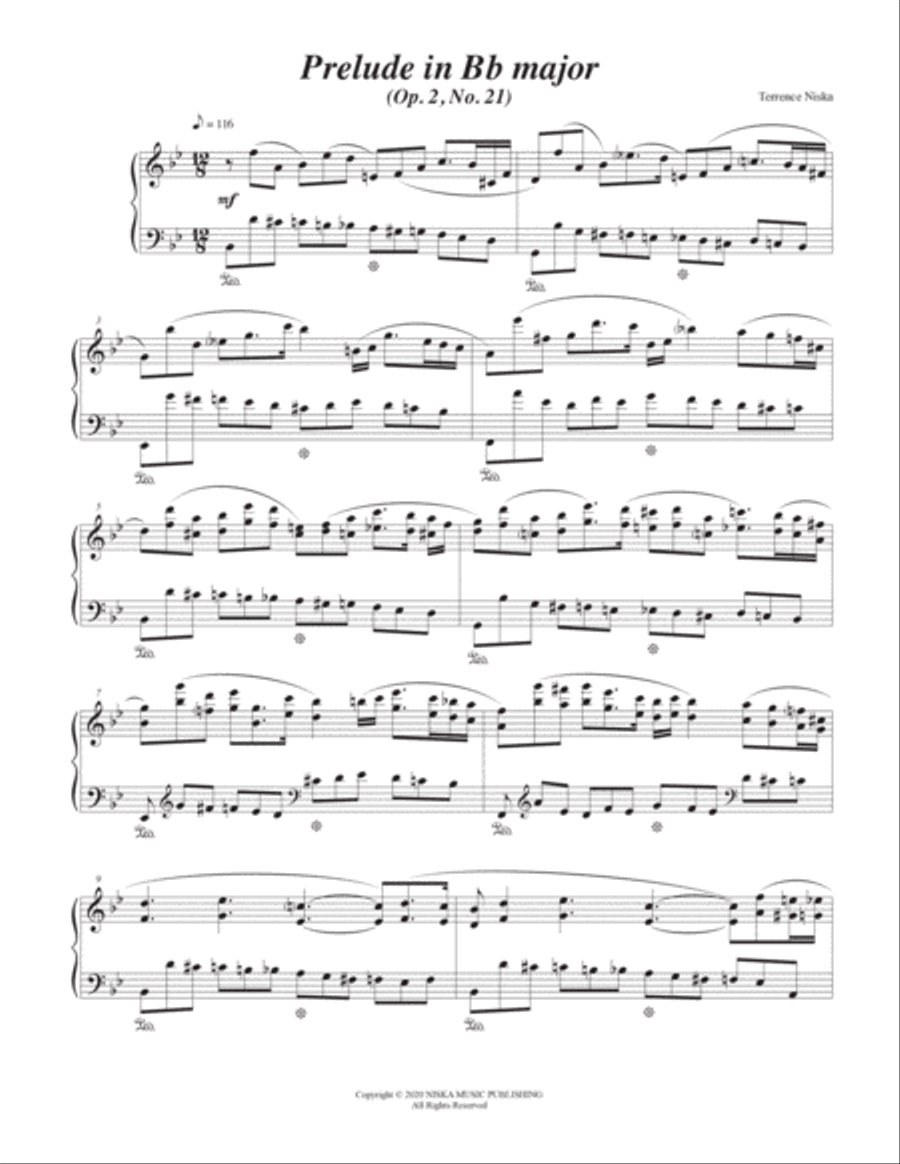 Prelude Op. 2, No. 21 in Bb major Piano Solo scores gallery preview page 2